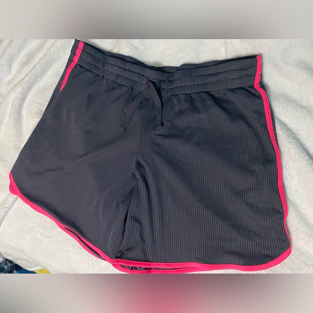 Athletic Works Women's Black Shorts with Pink Trim